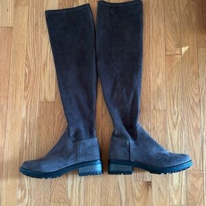 Worn once. Sz 9 gray over the knee boots. Life Stride. Low heel